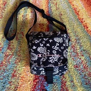 Champion Black and White Floral Crossbody Bag